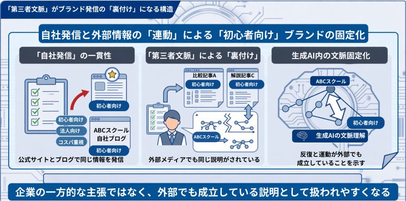 LLMOにおける「第三者文脈」がブランド発信の「裏付け」になる構造