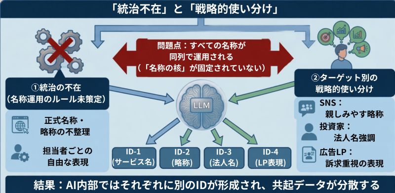 LLMOにおけるエンティティ分裂の具体的要因